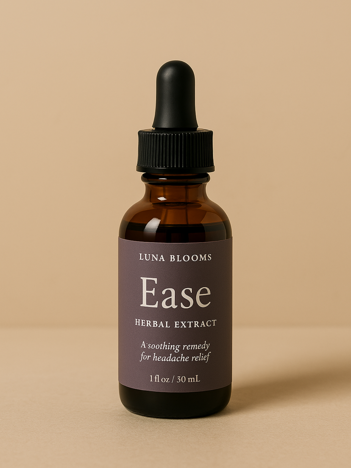 Ease Tincture by Luna Blooms – Herbal extract for hormonal headaches and bloating relief
