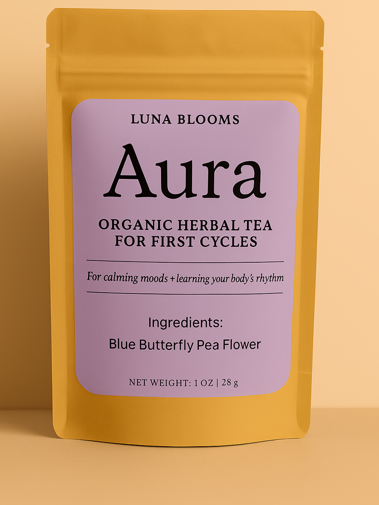 Aura Tea by Luna Blooms – Organic herbal tea for teens and first period support
