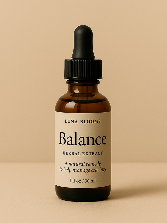 Balance Tincture by Luna Blooms – Herbal extract for cravings, metabolism, and PCOS support