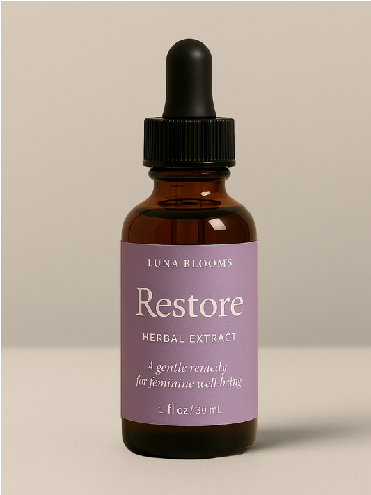 Restore tincture made with Appalachian sweet violet for lymphatic support from Luna Blooms